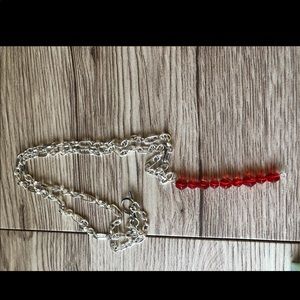 Ruby red Swarovski Crystal Y-necklace